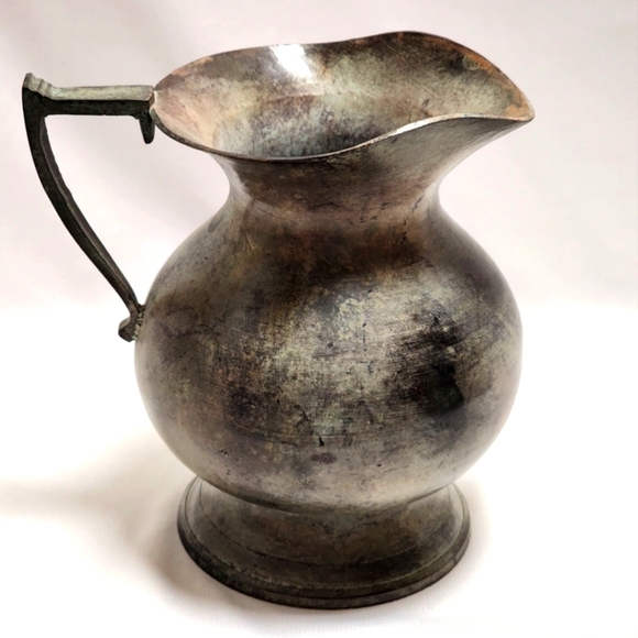 Antique Pewter Silver Pitcher - Picture 1 of 13